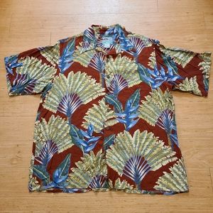 Reyn Spooner Hawaiian Shirt Tropical Plants